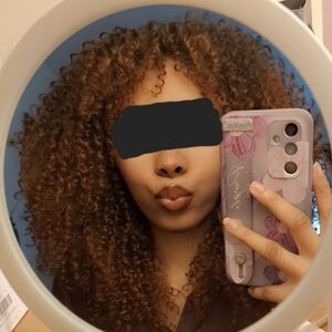 Natural Kinky Curly Afro Wig In Brown Ombre 18" Curly Wig (No Offers)